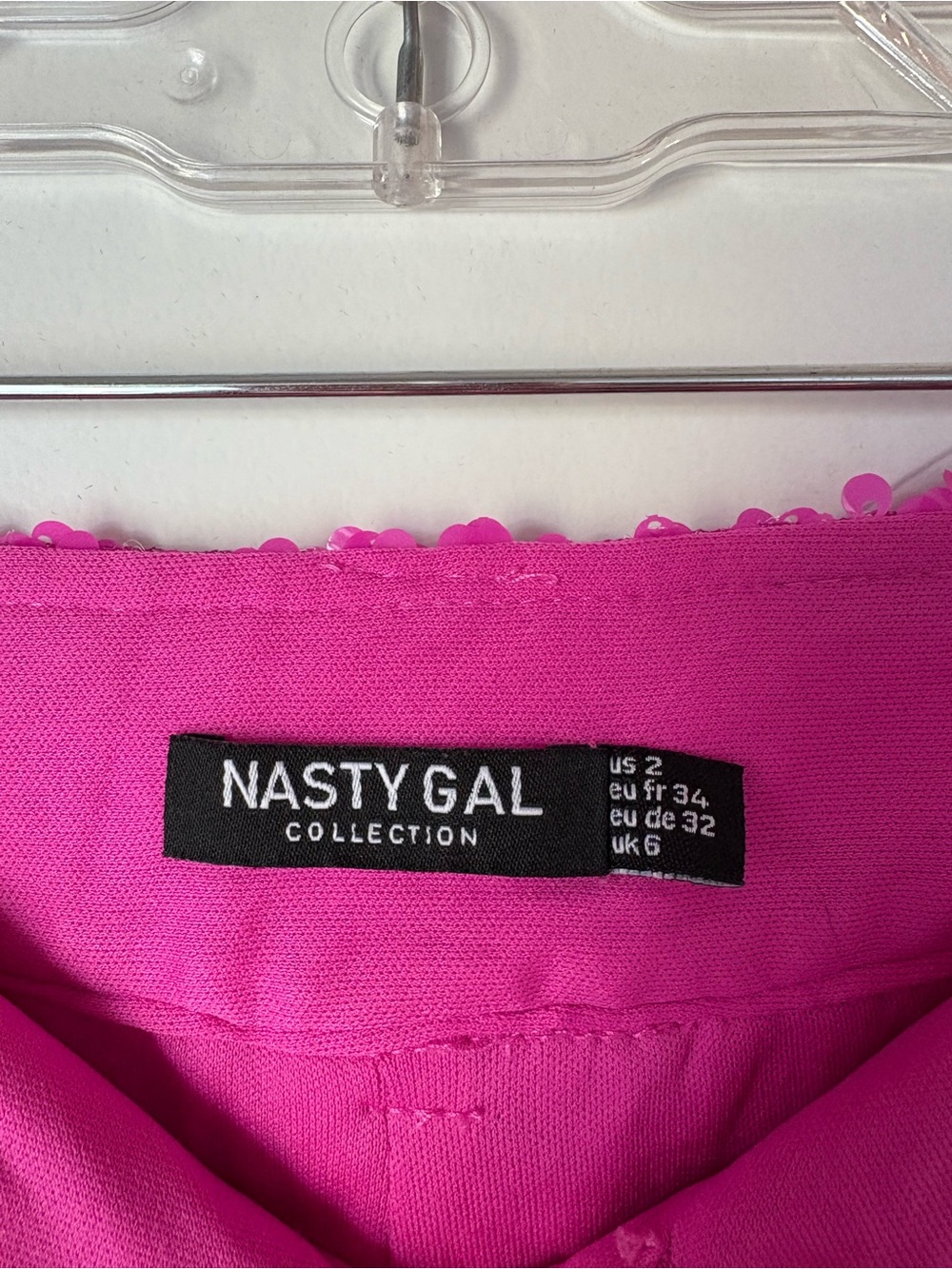 Nasty Gal Hot Pink Sequin Wide-Leg Pants - Picture 5 of 6